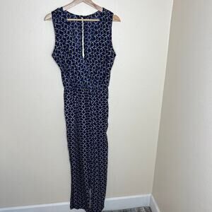 Mitto Shop Navy Geo Print Jumper Medium
